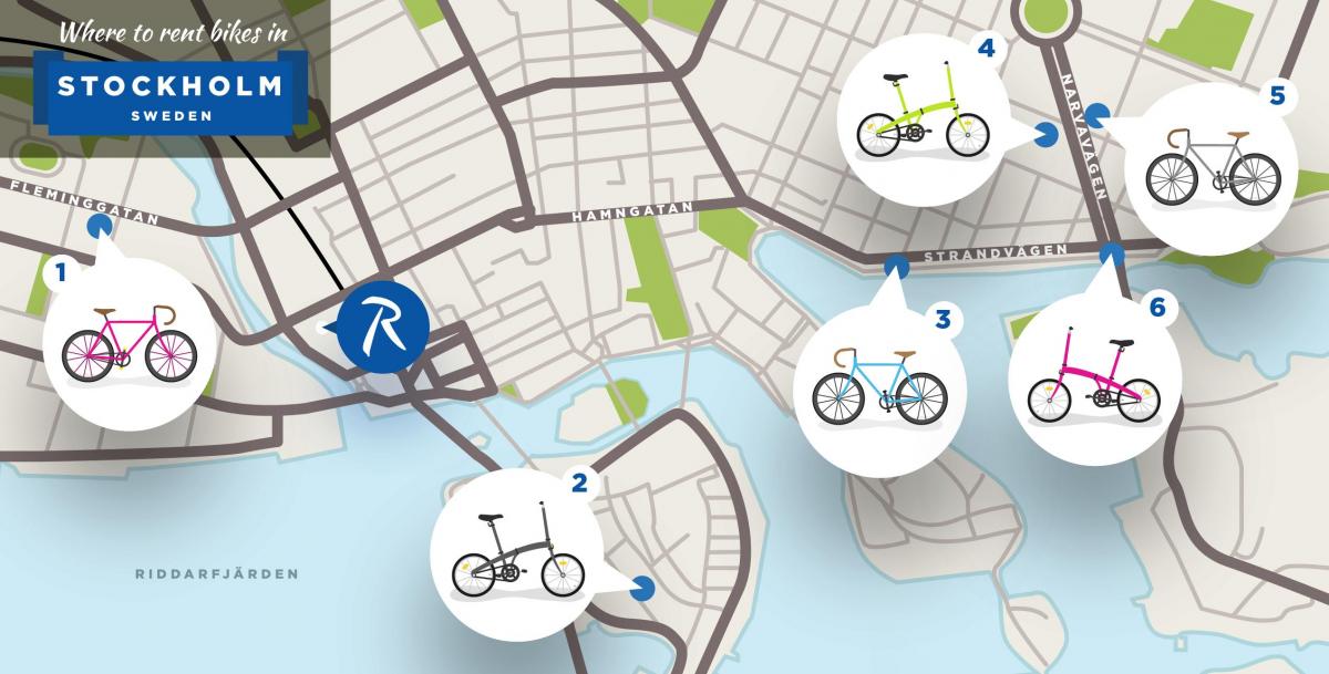 شهر استکهلم دوچرخه نقشه