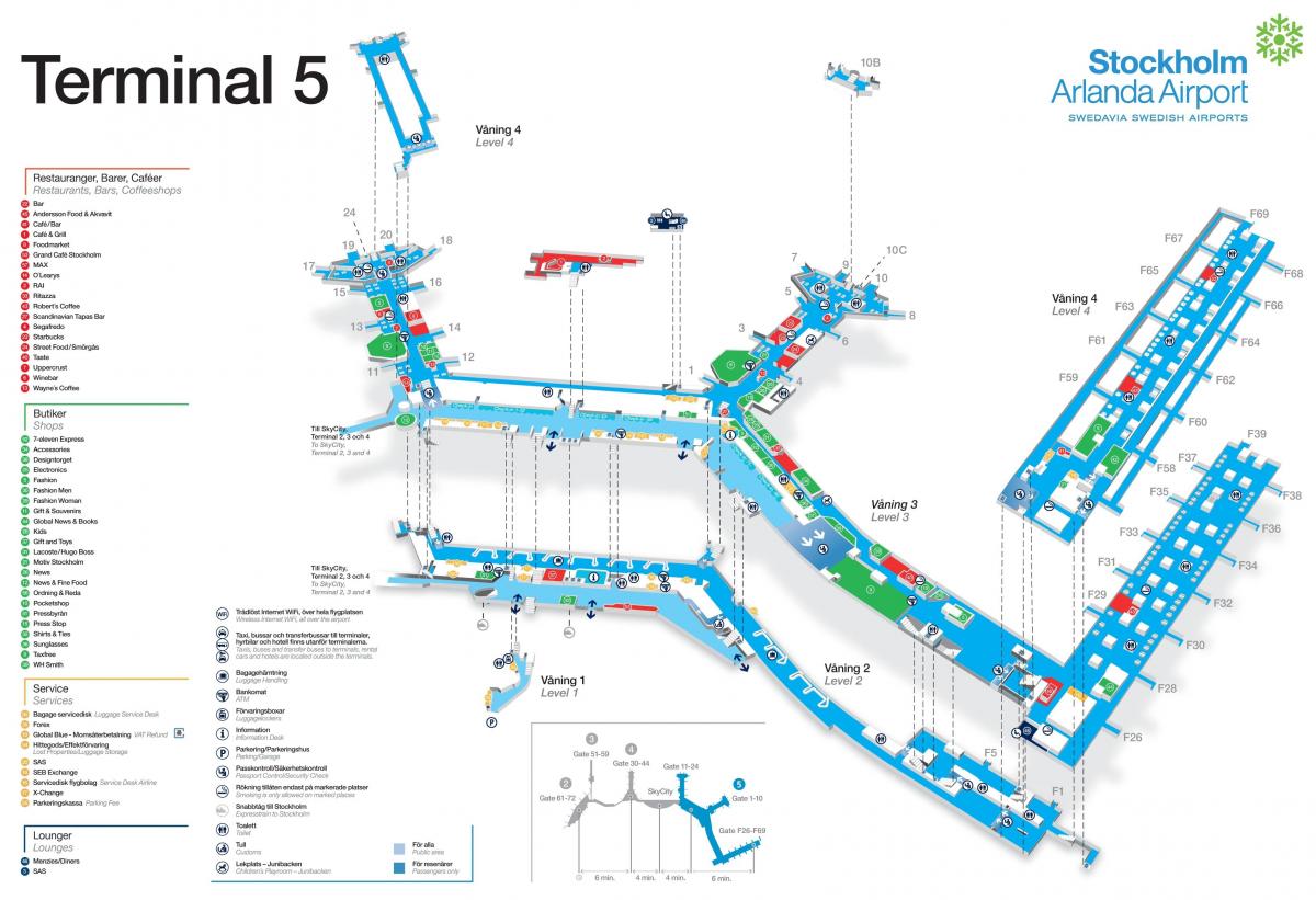 استکهلم فرودگاه ترمینال 5 نقشه