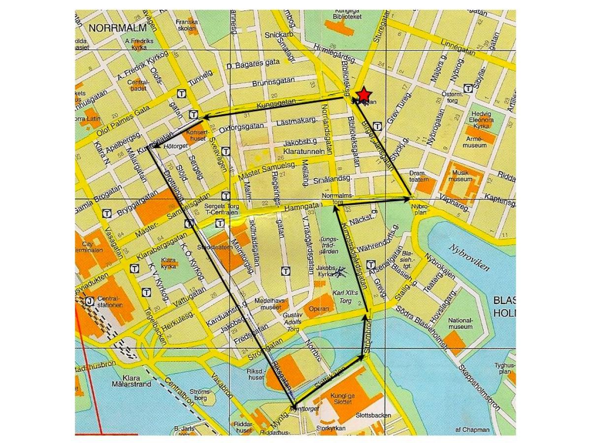 راه رفتن تور استکهلم نقشه