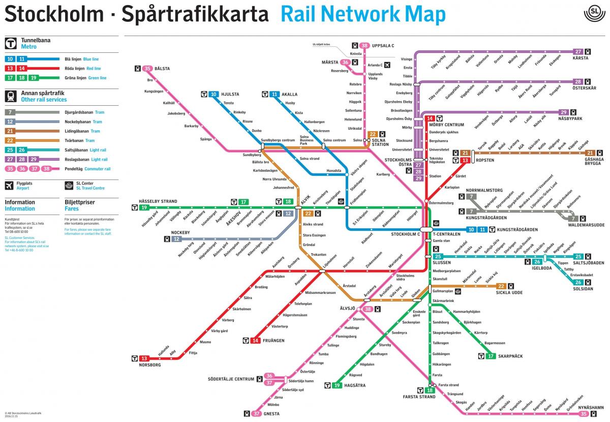 استکهلم شبکه راه آهن نقشه