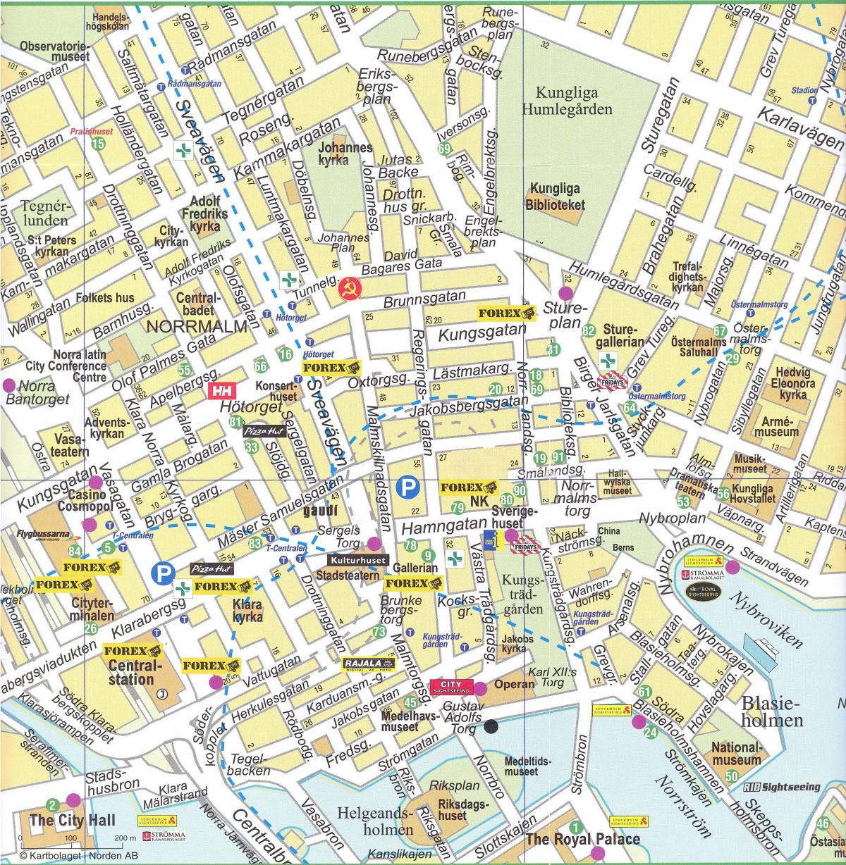 نقشه از مرکز شهر استکهلم