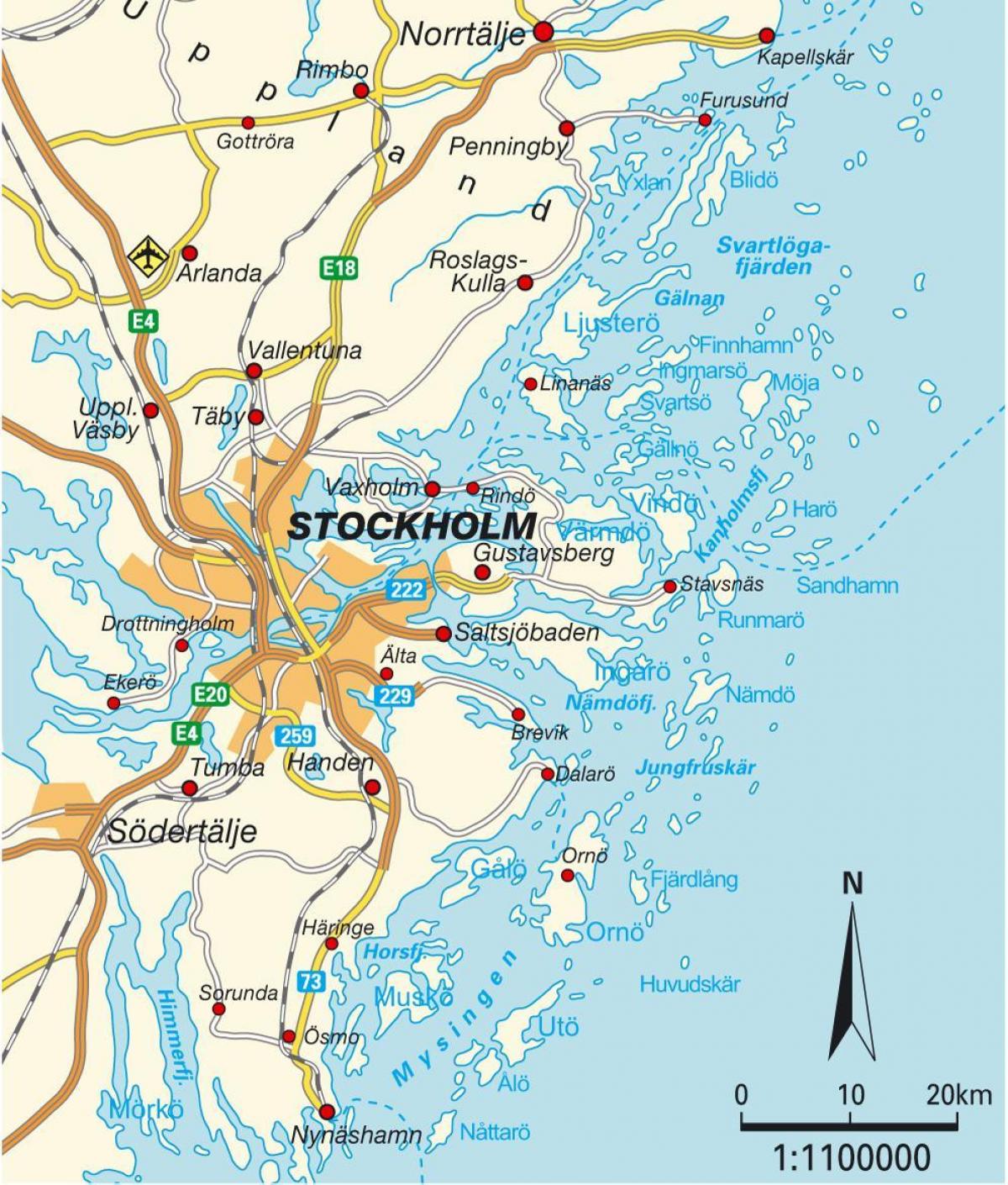 استکهلم سوئد نقشه شهر
