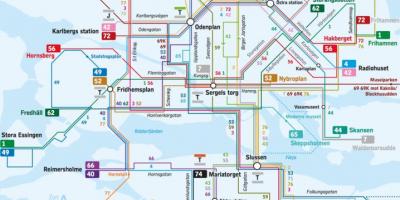 استکهلم خطوط اتوبوس نقشه